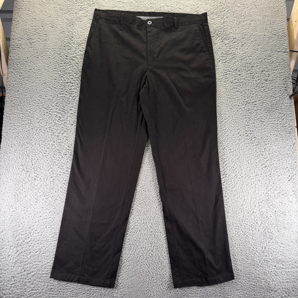 Linea Uomo Pant Men 40x34 Black Cotton Khakis Straight Preppy Utility Workwear‎